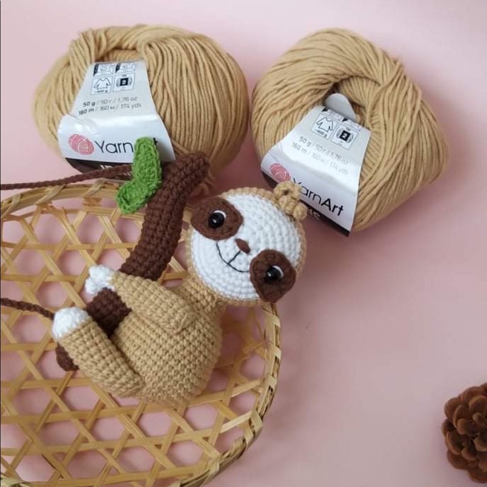 Crochet Sloth-Car Accessories- Hanging